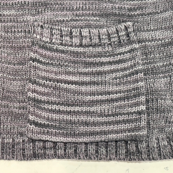 Talbots Woven Grey Striped Button-Up Cotton Cardigan - Picture 6 of 13